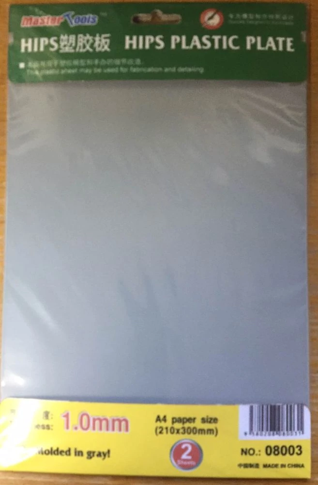 Sztirol lap 1 mm (210mmx300mmx2pc)