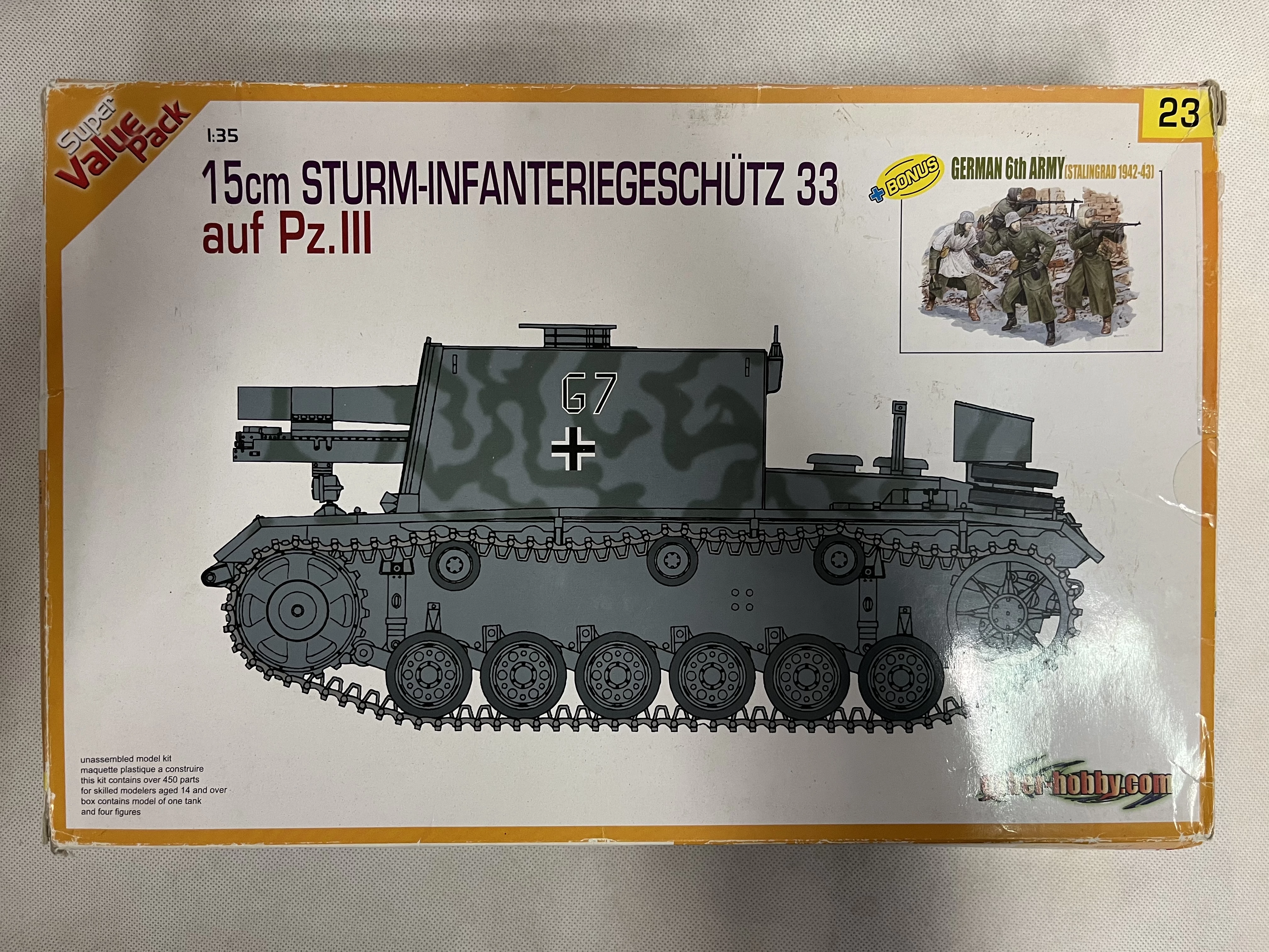 15cm Sturm-Infanteriegeschutz 33 auf Pz III with German 6th Army Stalingrad 1942/43(maratás+gyanta+fém lővegcső)